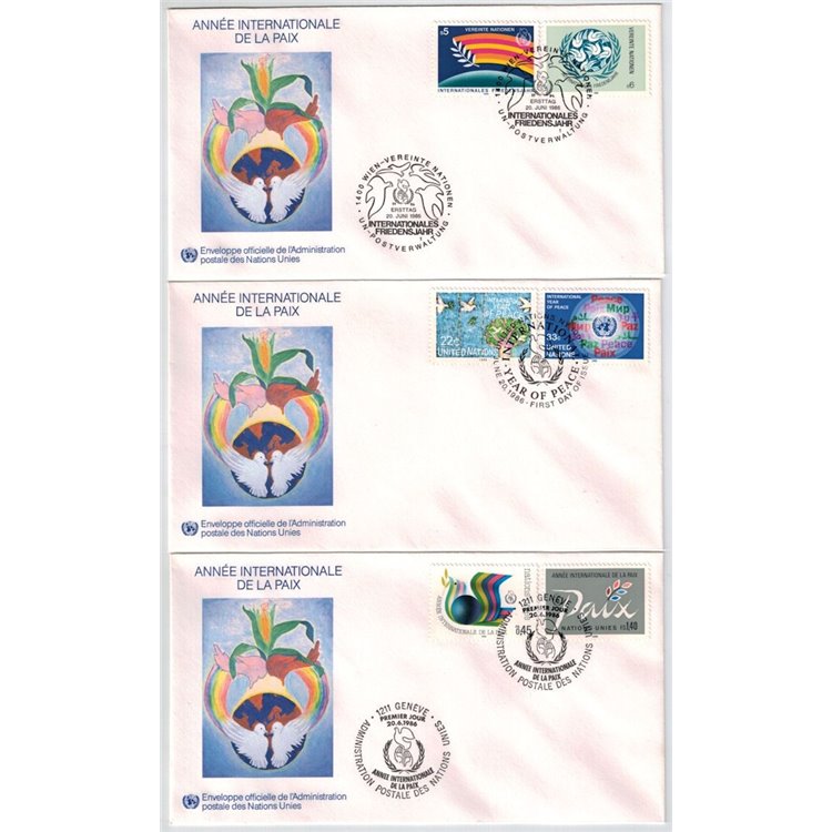 FDC UN 1986 International Year of Peace 3v