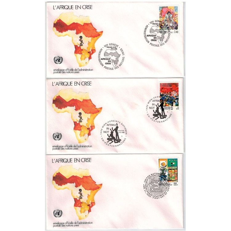 FDC ONU 1986 L'africa in crisi 3v