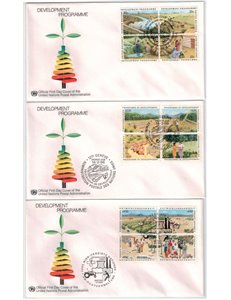 FDC ONU 1986 Programma di sviluppo 3v