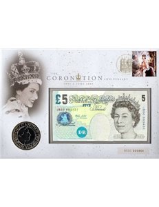 REGNO UNITO 2003 The Coronation Anniversary - Banknote coin fdc