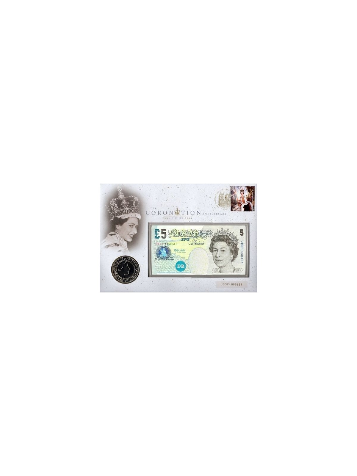 REGNO UNITO 2003 The Coronation Anniversary - Banknote coin fdc