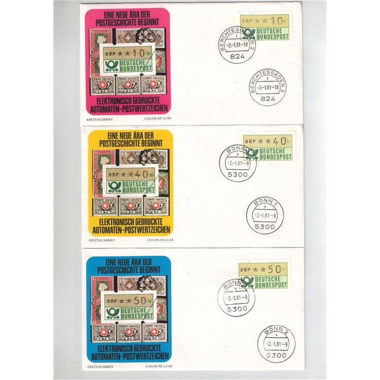 GERMANY FRG 1981 FDC Complete automatic series