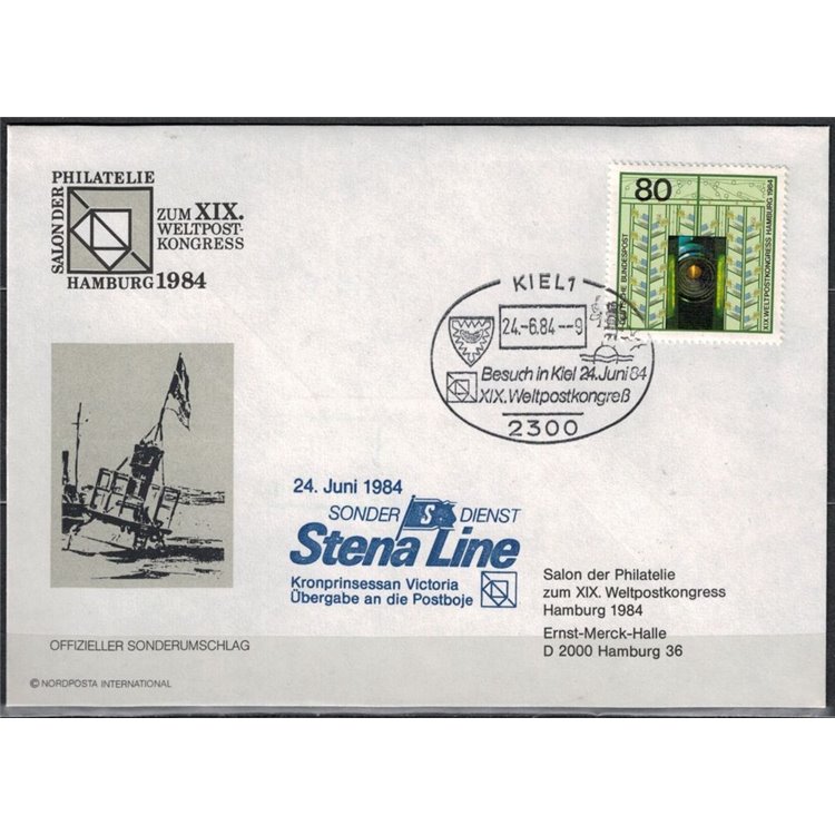 GERMANIA BRD Fdc Congresso mondiale postale, Amburgo 1984
