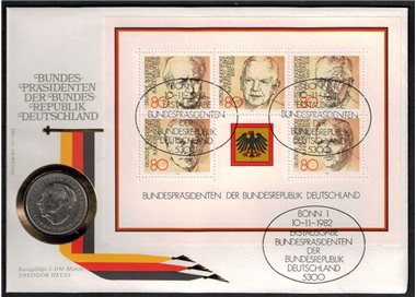 GERMANY FRG 1982 Numisbrief, Presidents of the Federal Republic