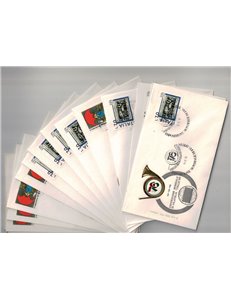 ITALIA 1976 FDC (Roma) Expo filatelia, Giro dei 16 annulli speciali