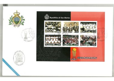 FDC SAN MARINO 1999 Cento anni di Milan BF 1 Busta nv