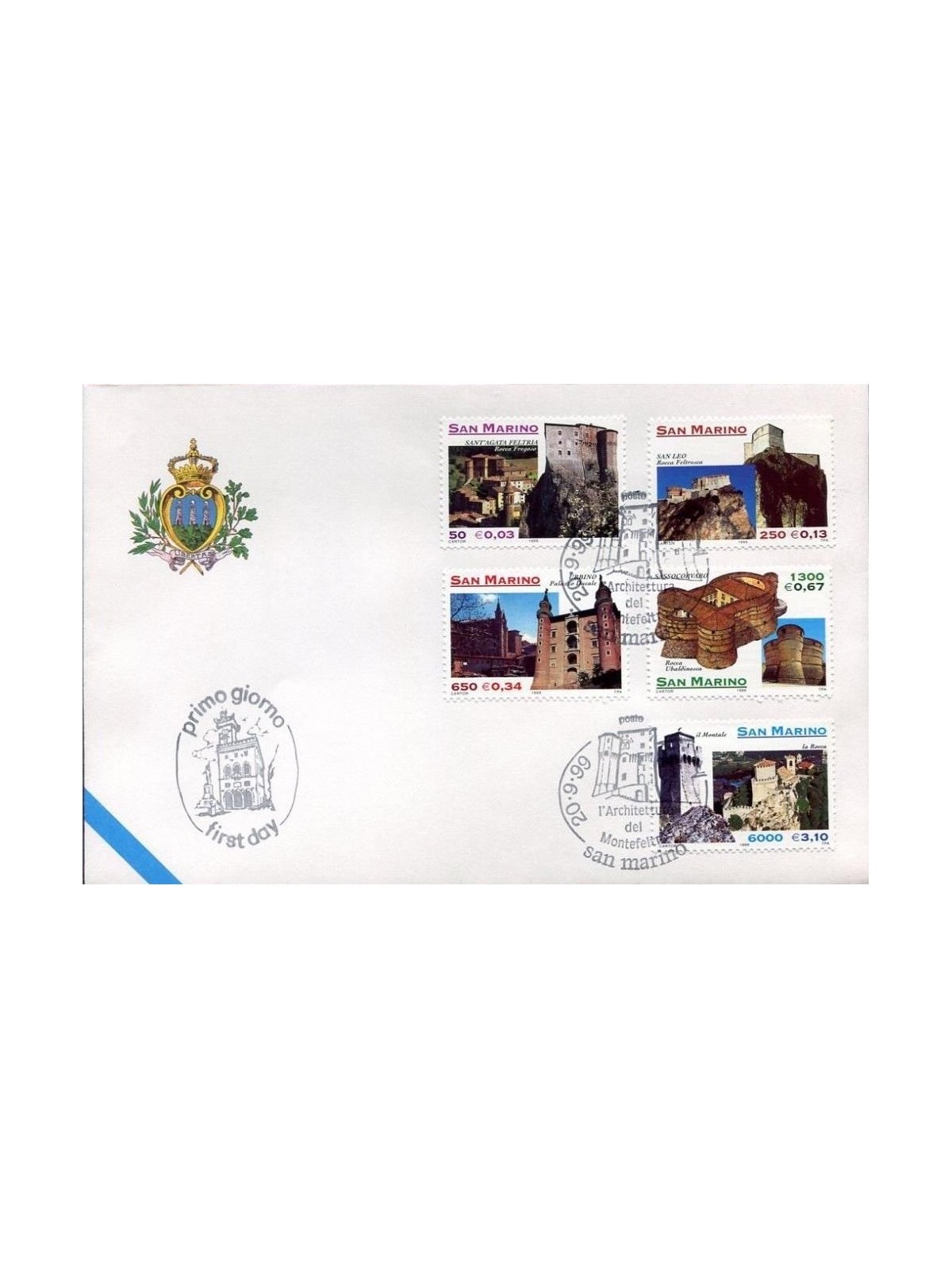 FDC SAN MARINO 1999 Architecture of Montelfeltro 1 Envelope nv