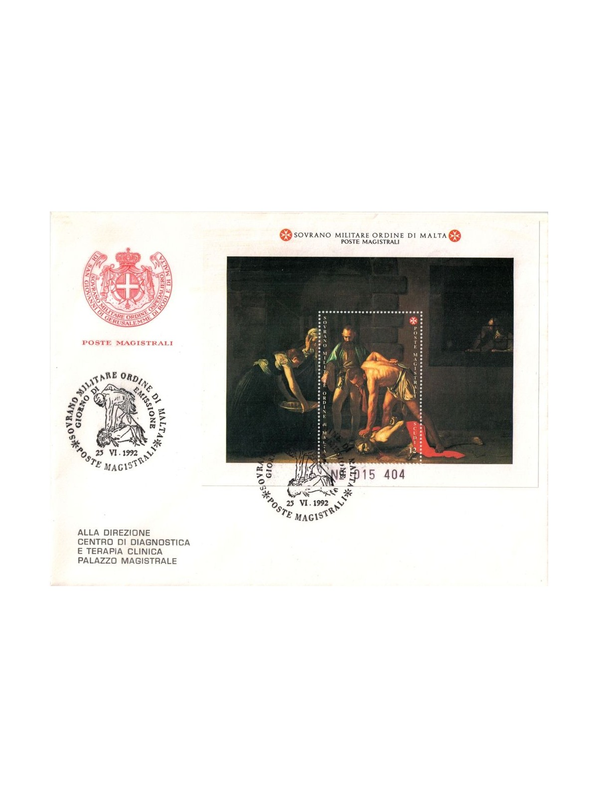 FDC SMOM 1992 St John the Baptist s/s