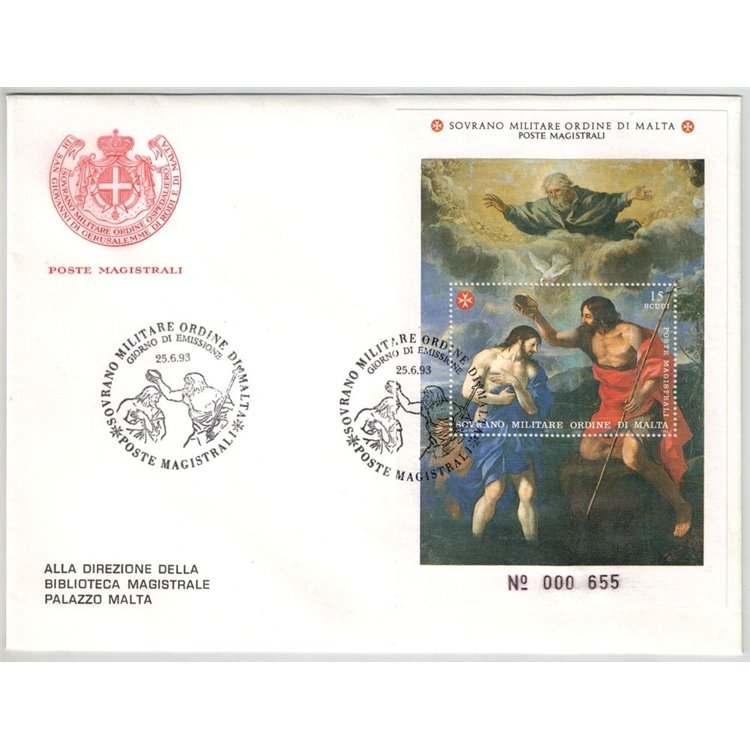 FDC SMOM 1993 St John the Baptist s/s
