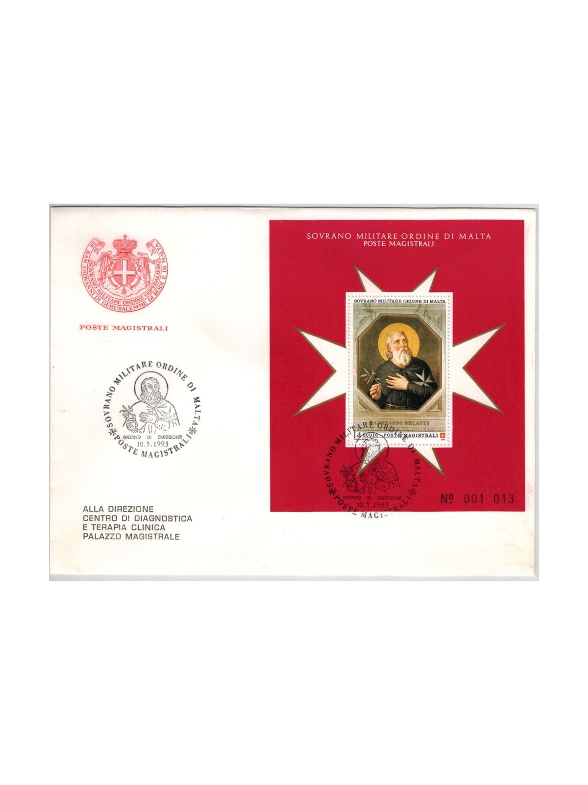 FDC SMOM 1993 Blessed Gherardo Mecatti da Villamagna s/s