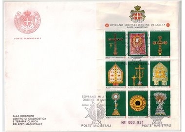 FDC SMOM 1991 Sacred Furnishings of the Order s/s