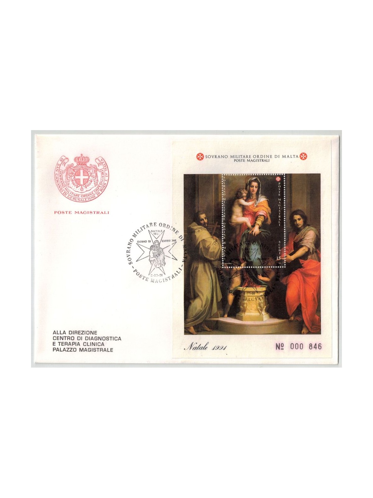 FDC SMOM 1991 Natale BF