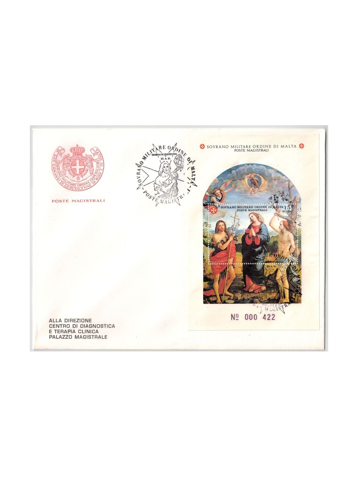 FDC SMOM 1991 San Giovanni Battista BF