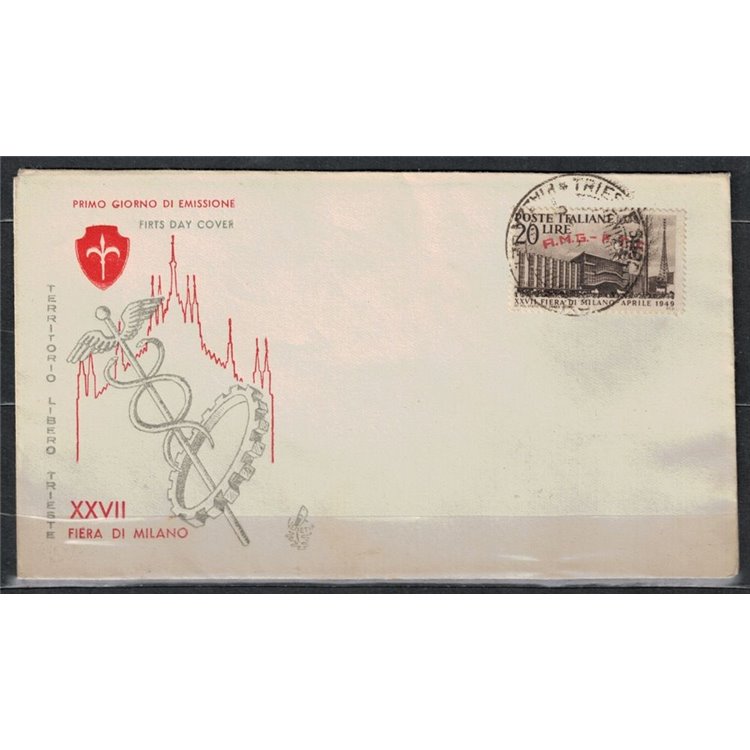 FDC TRIESTE A 1949 XXVII Milan Fair
