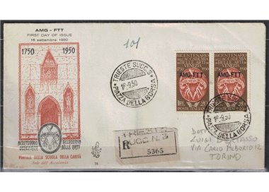 FDC TRIESTE A 1950 Accademia di Belle Arti (racc)