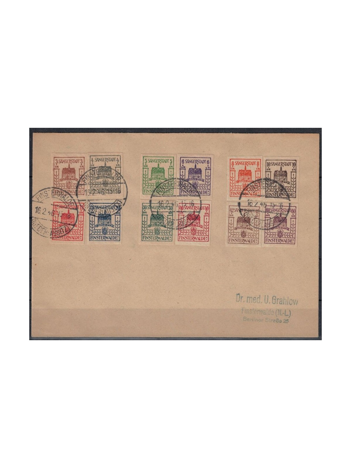 FDC GERMANY LOCAL ISSUES FINSTERWALDE 1946 Michel 1/12
