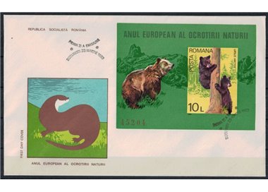 FDC ROMANIA 1980 European Year of Nature Protection s/s imperforated
