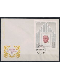 FDC POLONIA 1979 Visita del Papa in Polonia BF color argento