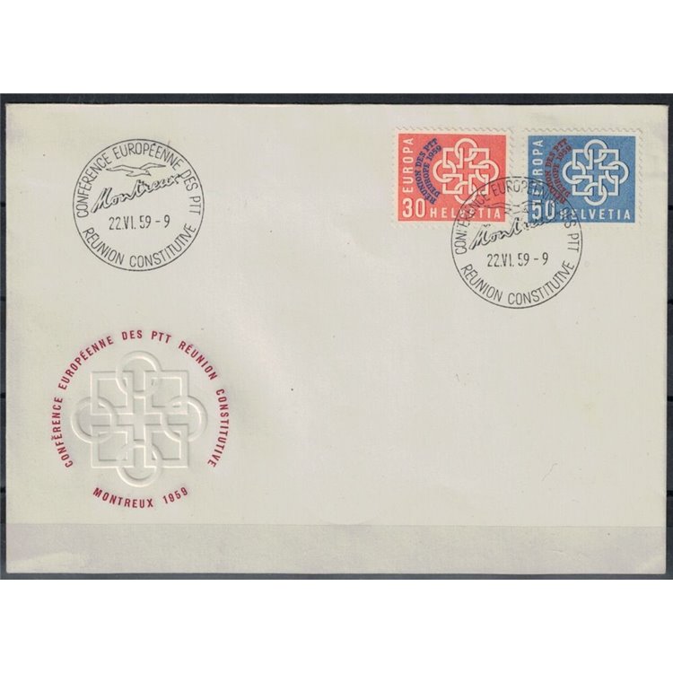 FDC SWITZERLAND 1959 European Postal Administrations Assembly