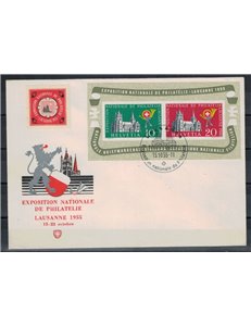 FDC SWITZERLAND 1955 Lausanne Philatelic Exhibition