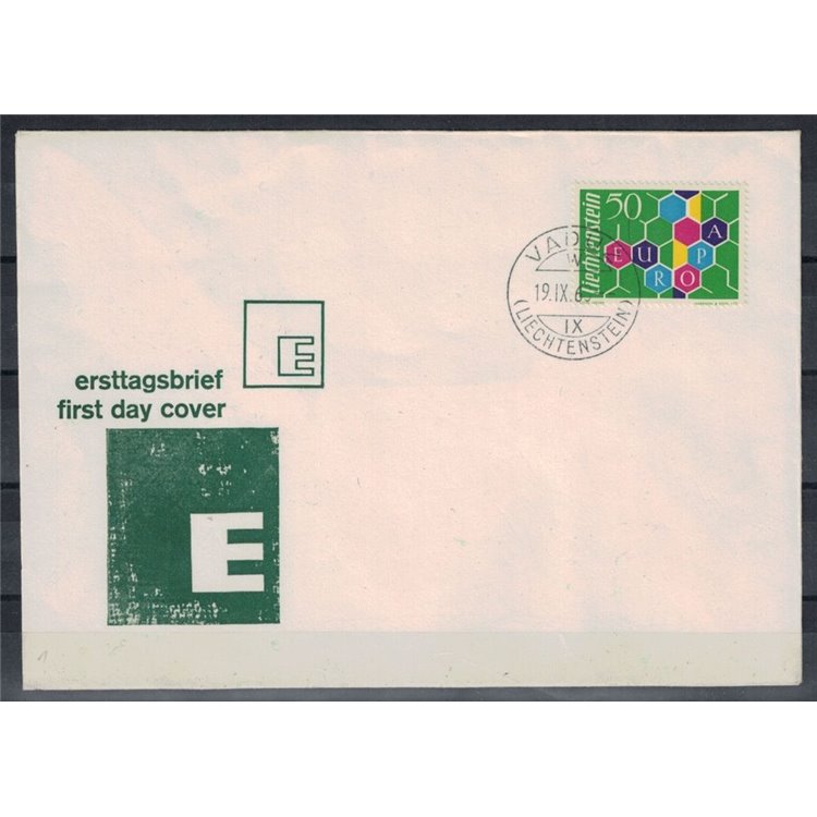 FDC LIECHTENSTEIN 1960 Europa 1 busta
