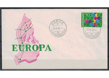 FDC LIECHTENSTEIN 1960 Europa 1 busta nv