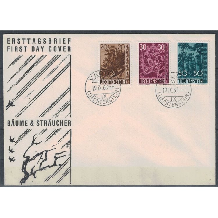 FDC LIECHTENSTEIN 1960 Alberi e arbusti