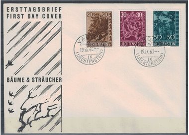 FDC LIECHTENSTEIN 1960 Trees and shrubs