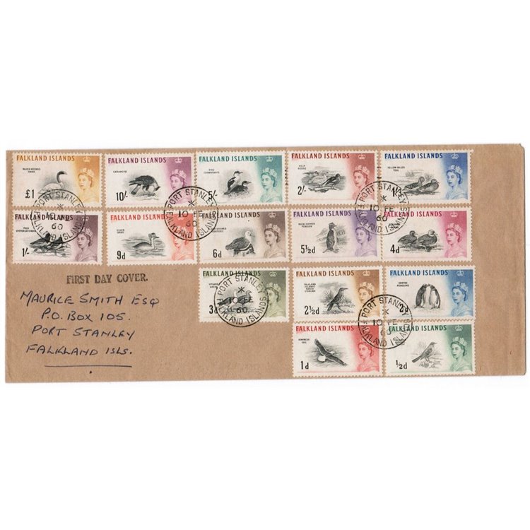FDC FALKLAND 1960-66 Definitive Elisabetta Uccelli