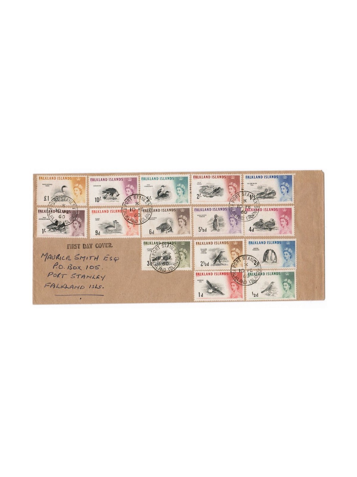 FDC FALKLAND 1960-66 Definitiva Elisabetta Uccelli