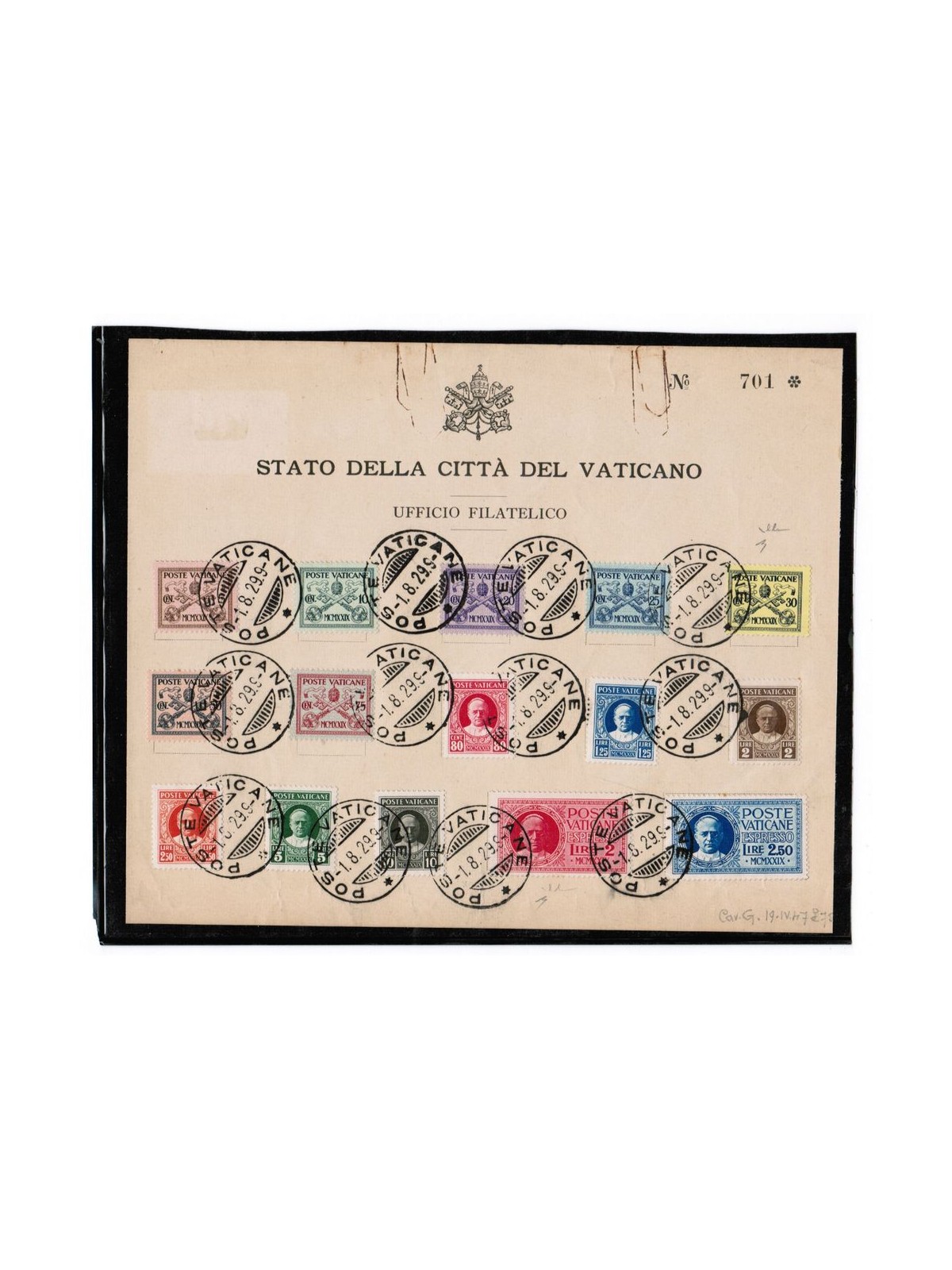 FDC VATICANO 1929 Conciliazione PO + EX