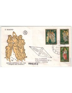 FDC SAN MARINO 1972 Botticelli 1 Busta Filagrano