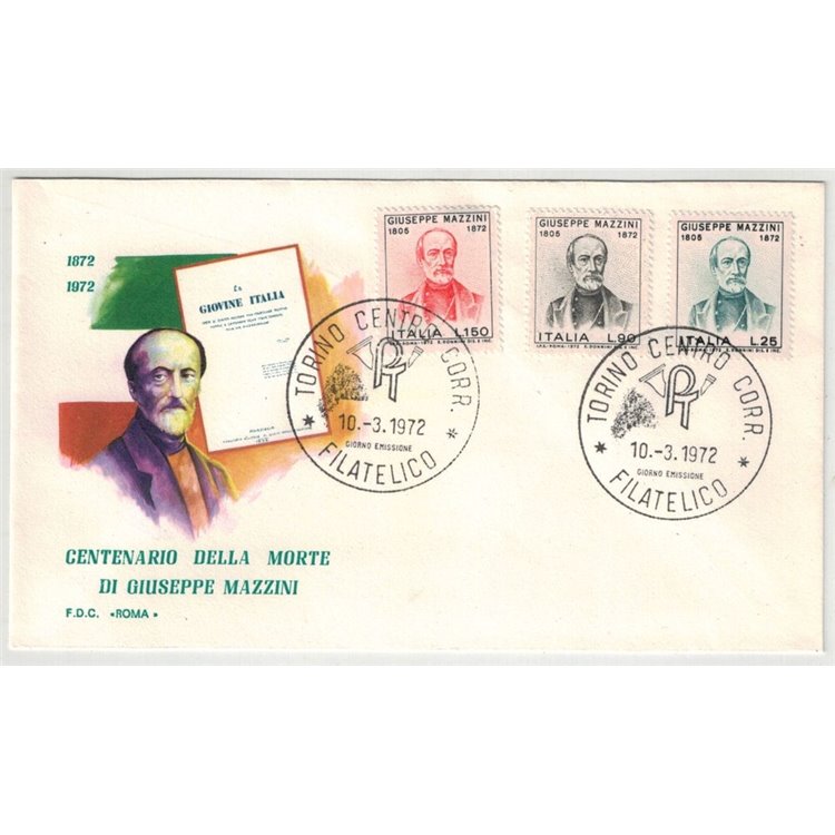 ITALIA 1972 FDC (Roma) Mazzini