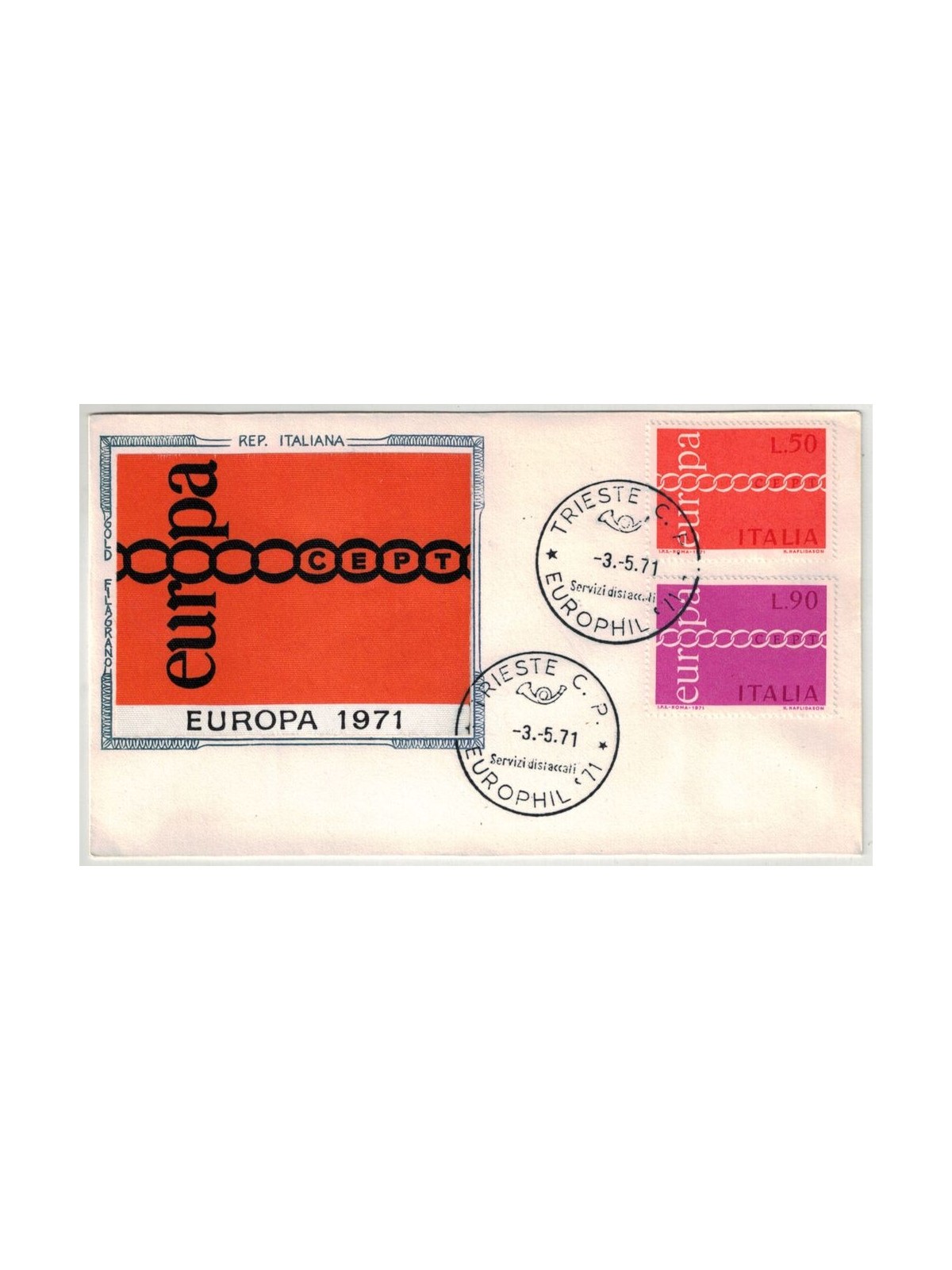 ITALY 1971 FDC (Filagrano) Europe