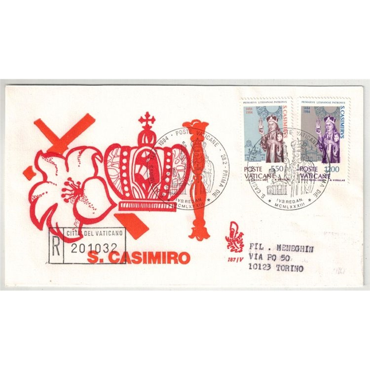 VATICANO 1984 FDC (Venetia) San Casimiro viaggiata