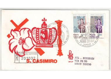 VATICANO 1984 FDC (Venetia) San Casimiro viaggiata