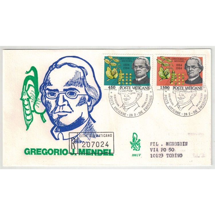VATICAN 1984 FDC (Venice) Gregorio Mendel traveled