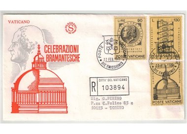 FDC VATICAN 1972 Bramante Celebrations 1 Filagrano Cover circulated