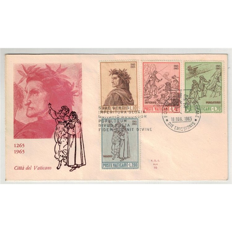 VATICAN 1965 FDC (Wing) Dante Alighieri