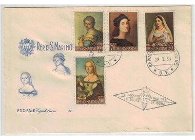 FDC SAN MARINO 1963 Raffaello 1 FAIP Capitolium envelope nv