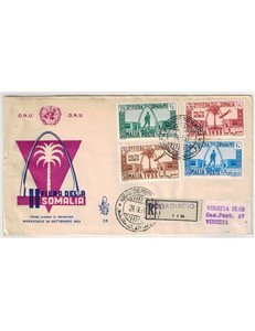 SOMALIA 1953 FDC (Venice) Somalia Fair traveled