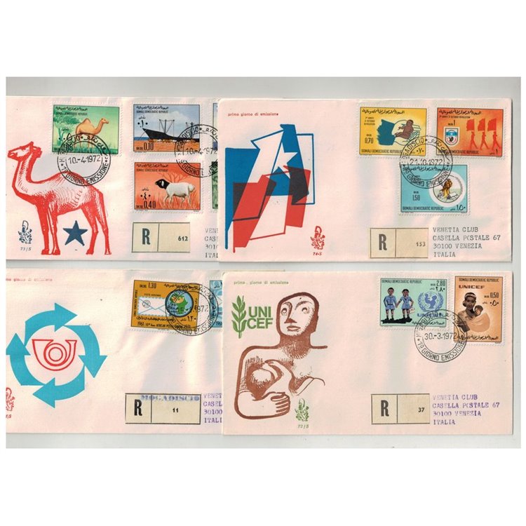 SOMALIA 1972 FDC (Venetia) Annata Completa viaggiate