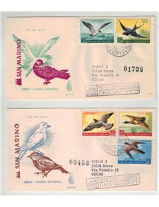 SAN MARINO 1959 FDC (Venetia) Fauna avicola racc