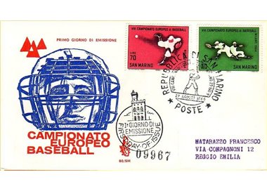 SAN MARINO 1964 FDC (Venetia) Baseball viaggiata