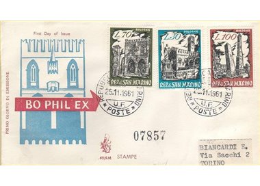 SAN MARINO 1961 FDC (Venice) BoPhilEx circulated