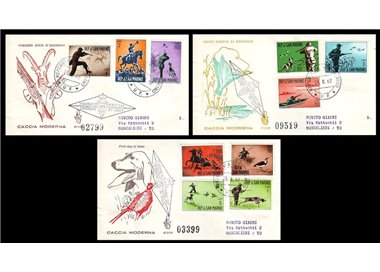 SAN MARINO 1962 FDC (Venetia) Caccia moderna viaggiate
