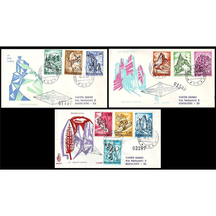 SAN MARINO 1962 FDC (Venice) The mountain travel