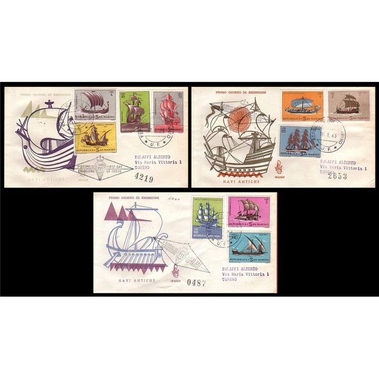 SAN MARINO 1963 FDC (Venice) Ancient ships traveled