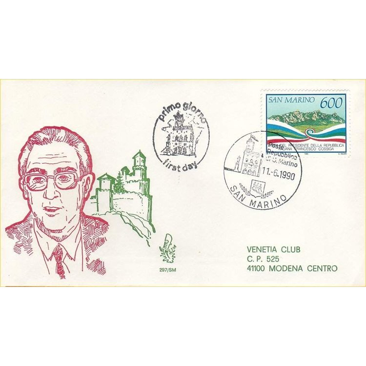 SAN MARINO 1990 FDC (Venice) Cossiga circulated