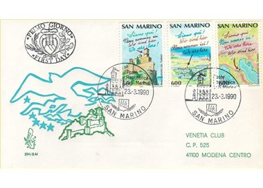 SAN MARINO 1990 FDC (Venetia) Turismo viaggiata